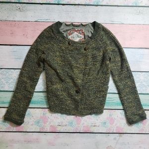 Free People | Green Boucle Cardigan Sweater | S